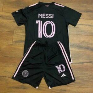 adidas Black and Pink Kids Jersey Set